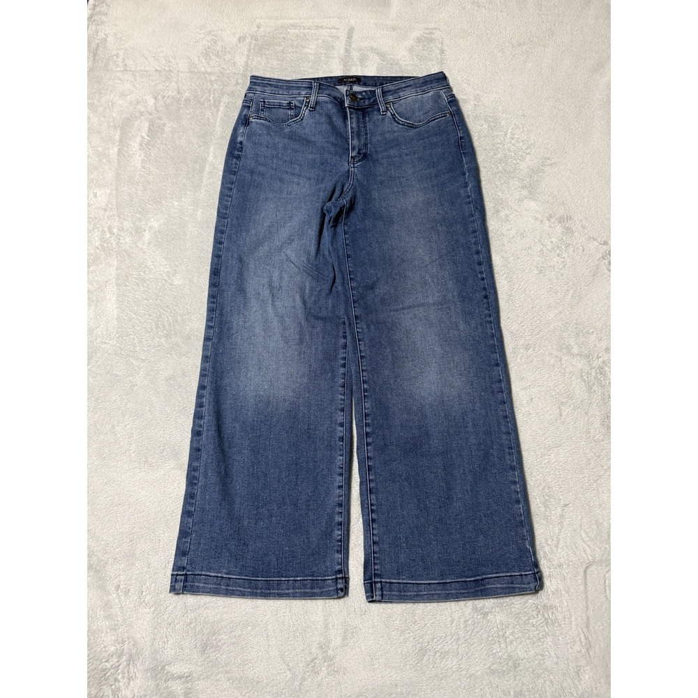 NYDJ Jeans Womens 6 Blue Teresa Wide Leg High Rise Stretch Denim 29x26